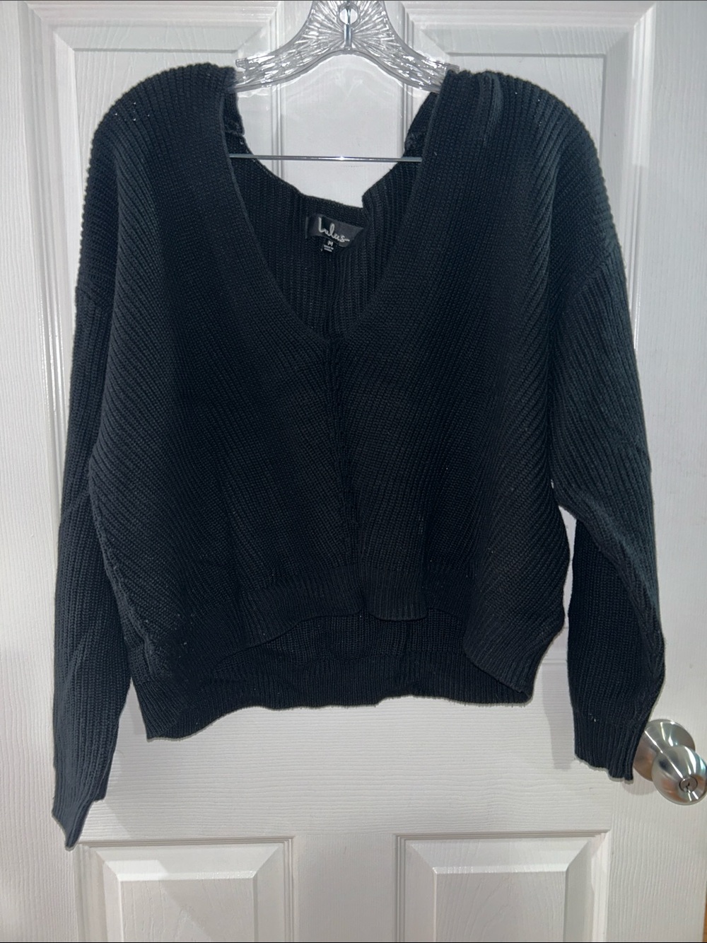 Lulus Black V-Neck Pullover Cropped Sweater